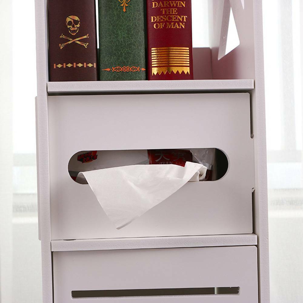 4 Tiers Modern Bathroom Furniture Cabinet Wood Slim Shelf Cupboard Storage Unit. GoodsCorner