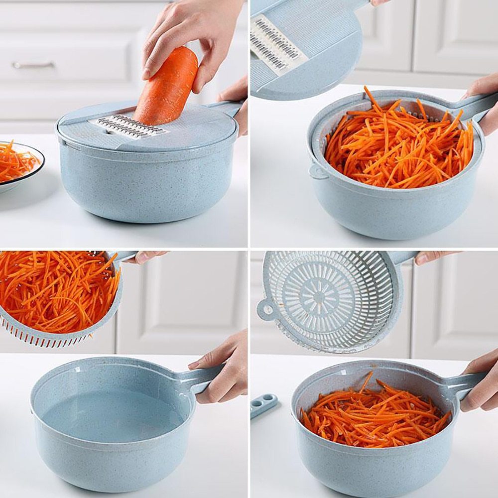 8 In 1 Mandoline Slicer Vegetable Slicer Potato Peeler Carrot Onion Grater With Strainer Vegetable Cutter Kitchen Accessories GoodsCorner