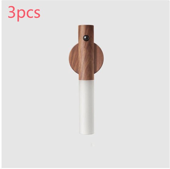 Auto LED USB Magnetic Wood Wireless Night Light Corridors Porch Lights PIR Motion Sensor Wall Light Cabinet Lamp GoodsCorner