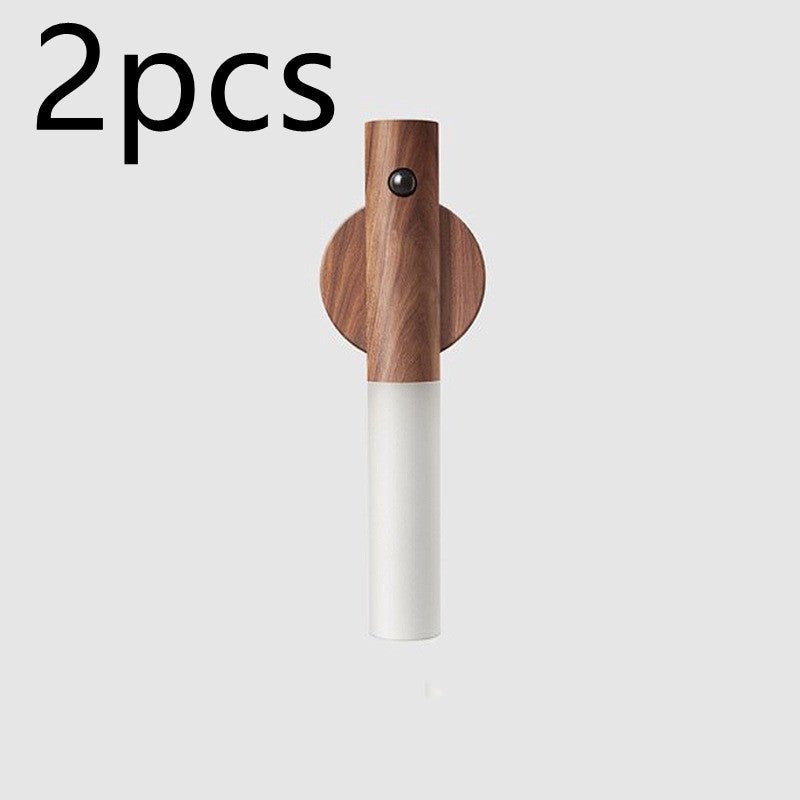 Auto LED USB Magnetic Wood Wireless Night Light Corridors Porch Lights PIR Motion Sensor Wall Light Cabinet Lamp GoodsCorner