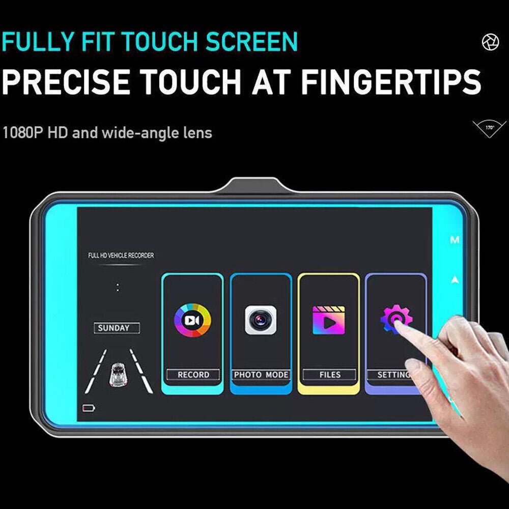 Dashcam Pro Dual Lens Car Camera – 1080P Full HD Front & Waterproof Rear, 32GB SD Card, 4'' IPS Touch Screen, G - Sensor, WDR, Parking Monitor GoodsCorner