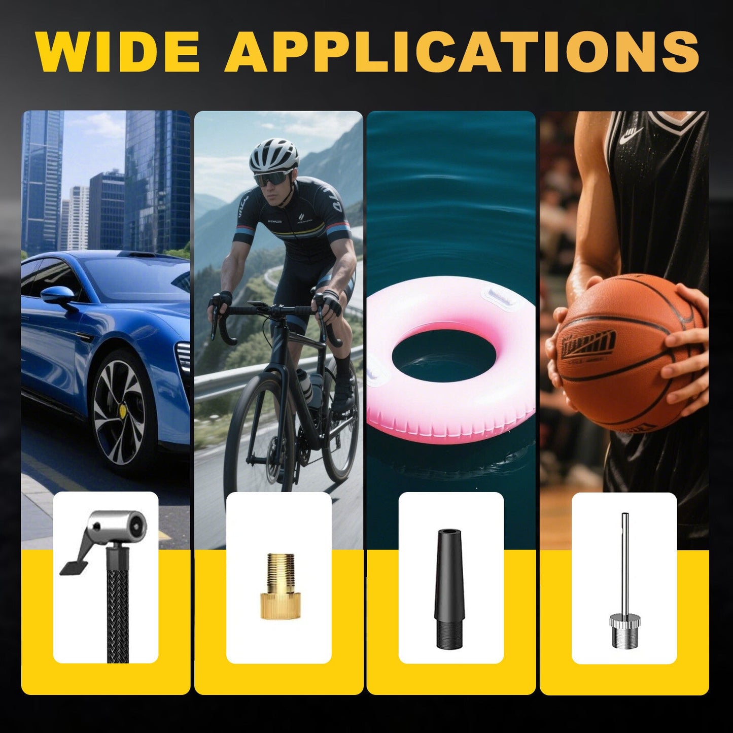 Wireless Tyre Inflator with Power Bank Support - 150PSI Portable Air Compressor for Car, Motorcycle, Bicycle, and Sports Balls GoodsCorner