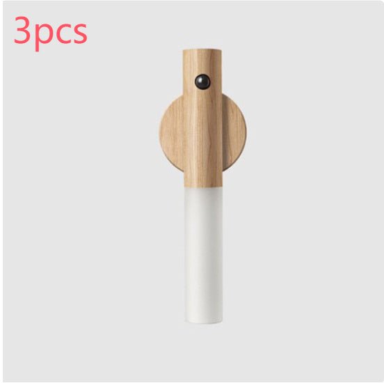 Auto LED USB Magnetic Wood Wireless Night Light Corridors Porch Lights PIR Motion Sensor Wall Light Cabinet Lamp GoodsCorner