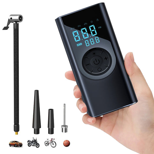 Wireless Tyre Inflator with Power Bank Support - 150PSI Portable Air Compressor for Car, Motorcycle, Bicycle, and Sports Balls GoodsCorner
